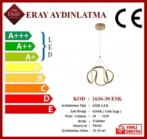 Eray Aydınlatma 1666-30 Eskitme Led Avize - Resim 3