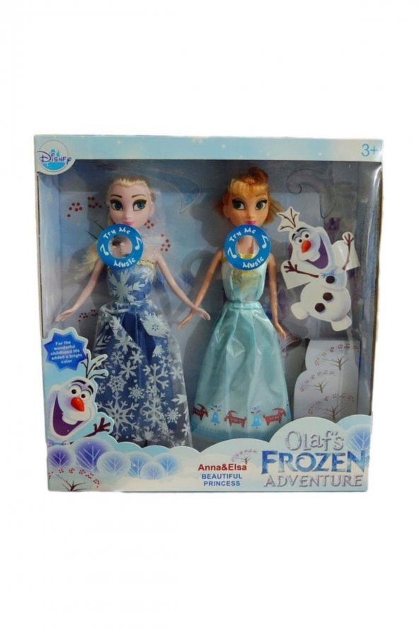 Frozen Elsa Anna 2 Li Sesli Oyuncak Bebek Figürleri ürün görseli 1