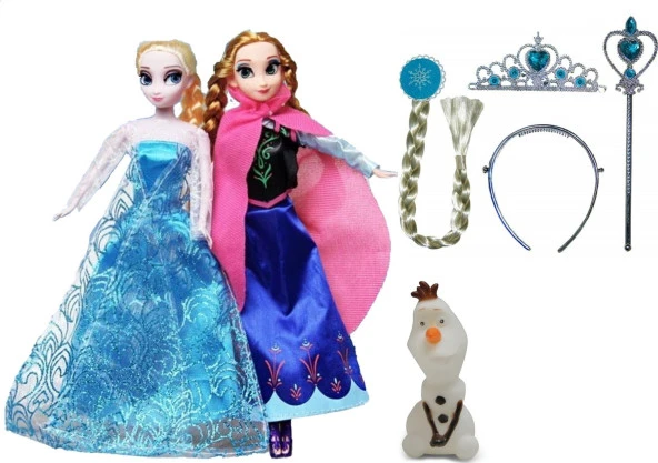 Elsa Ve Anna Bebek Ve Taç Asa Seti ürün görseli 1
