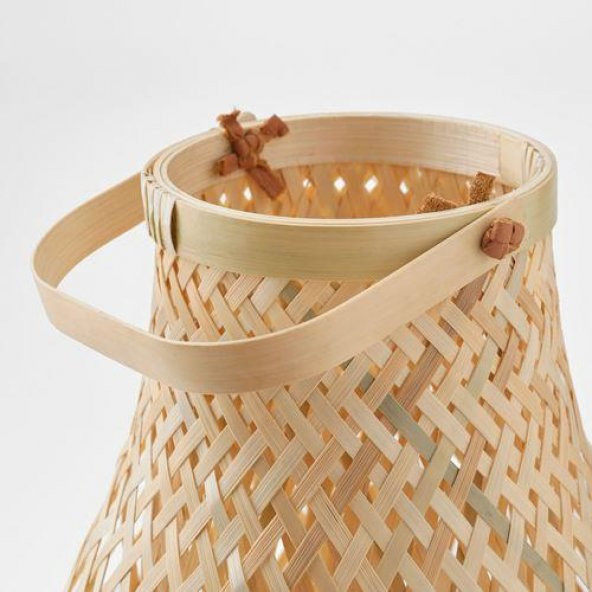 Bambu Abajur MeridyenDukkan Bambu, 36 cm Masa Lambası Dekorasyon - Resim 3