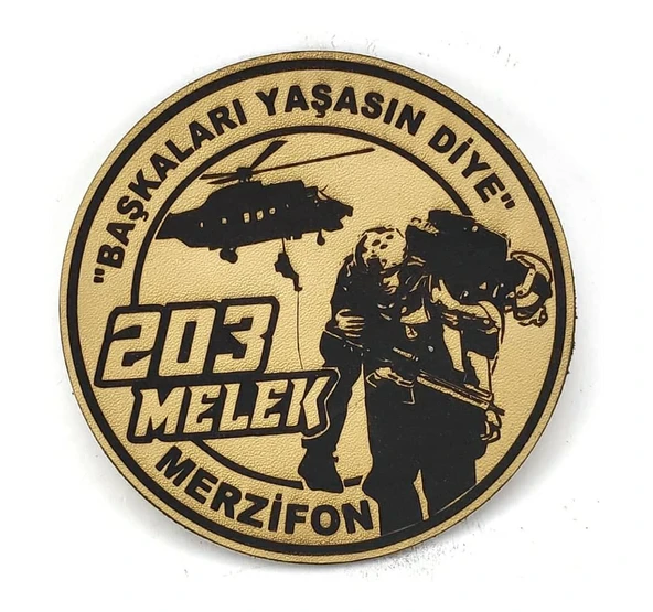 203 MELEK FİLO "BAŞKALARI YAŞASIN DİYE"  Deri PEÇ- Arma - Patch ürün görseli 1