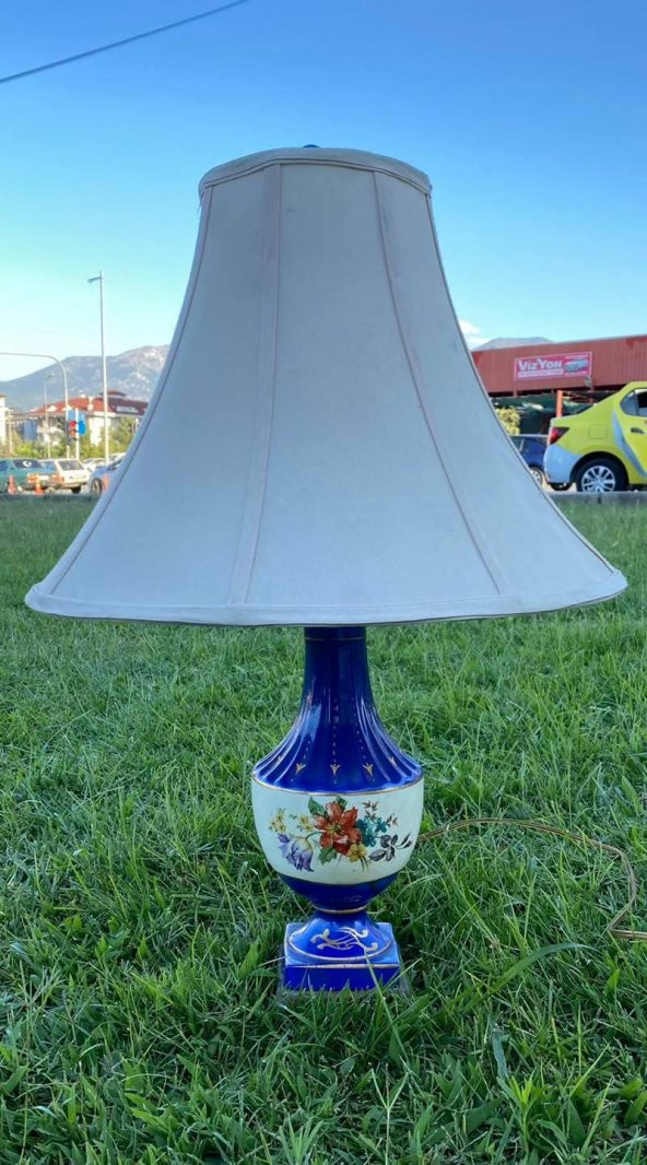 Çiçek Motifli Porselen Abajur 57 cm ürün görseli 1