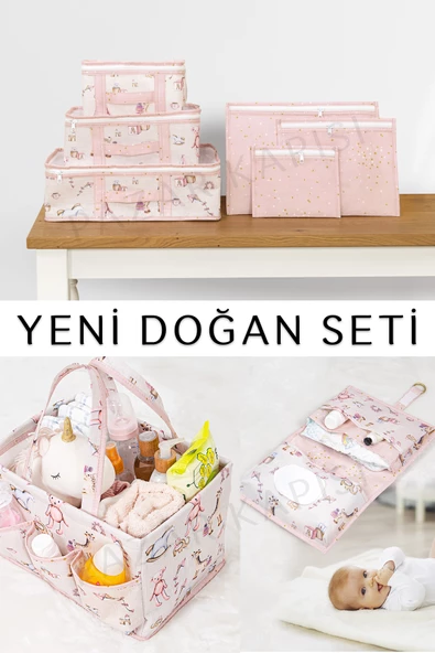Baby Yeni Doğan Seti - Bavul Organizer , Bakım ve Alt Bakım Çantası Pembe ürün görseli 1