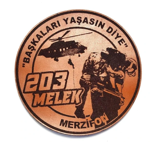 203 MELEK FİLO "BAŞKALARI YAŞASIN DİYE"  Deri PEÇ- Arma - Patch ürün görseli 1