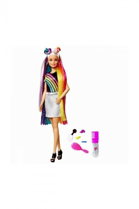 Barbie Gökkuşağı Renkli Saçlar Bebeği ürün görseli 1