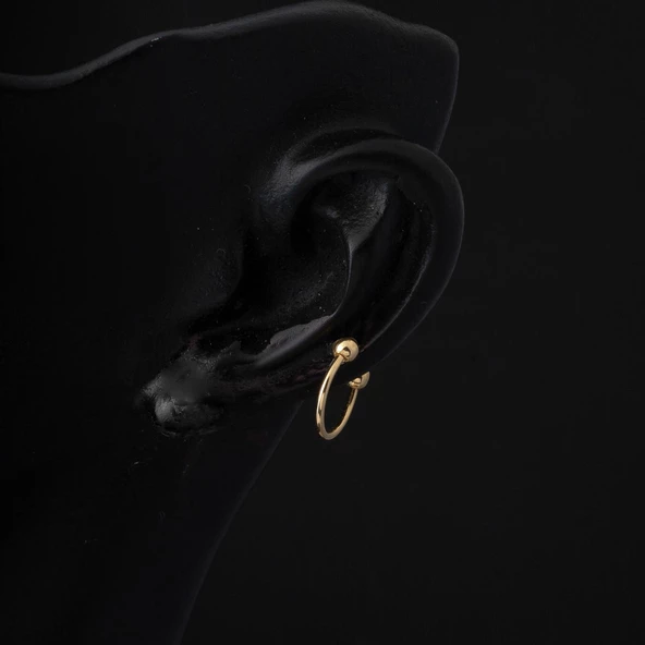 14 Ayar Altın Kıkırdak Piercing Küpe - Resim 2