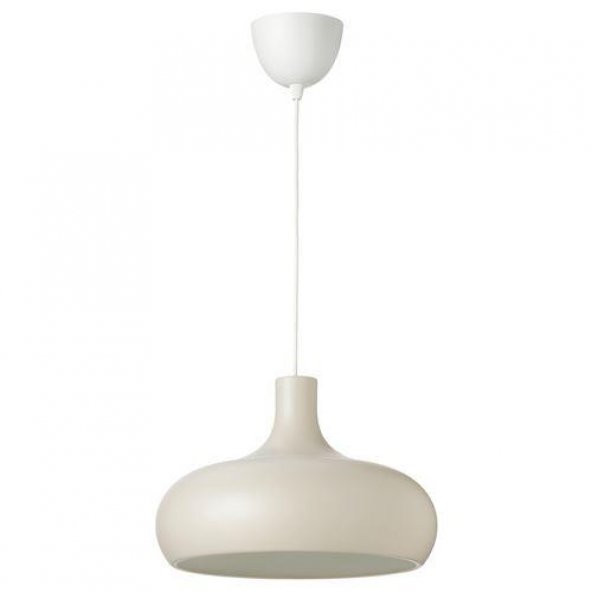 Sarkıt Lamba Alüminyum Bej Rengi MeridyenDukkan 38 cm Oval Lamba Sarkıt ürün görseli 1