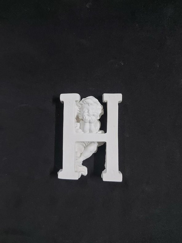 Polyester Harf Melekli -H- 7,5x5,5cm P395 ürün görseli 1