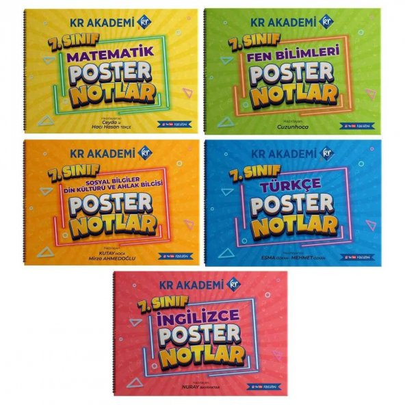 7. Sınıf Poster Notlar Seti KR Akademi ürün görseli 1