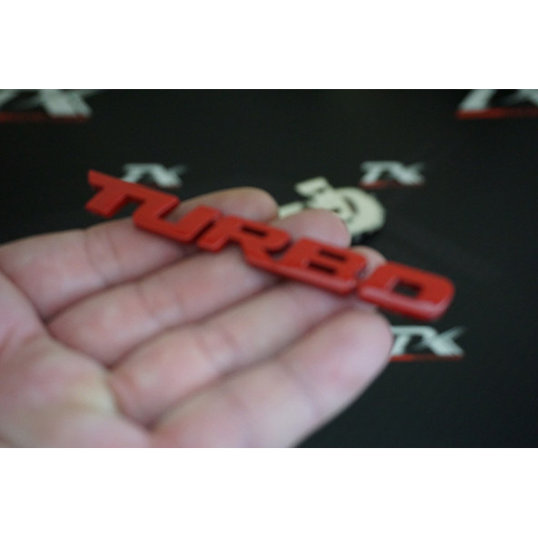 Turbo Bagaj Kırmızı Metal 3M 3D Bagaj Yazı Logo K ürün görseli 1