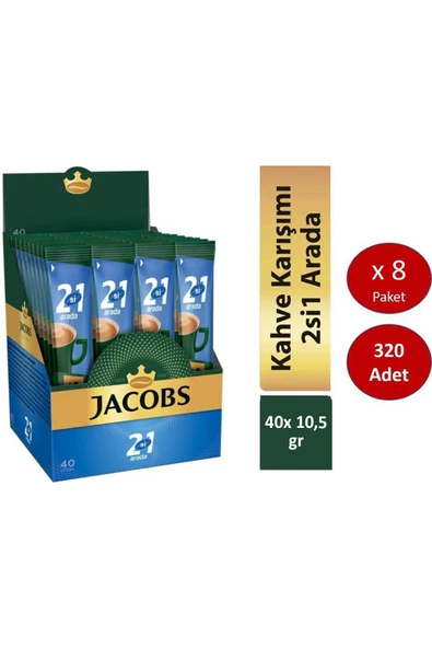 Jacobs 2si1 Arada 320 Adet Stick Kahve (40 x 8 Adet) ürün görseli 1