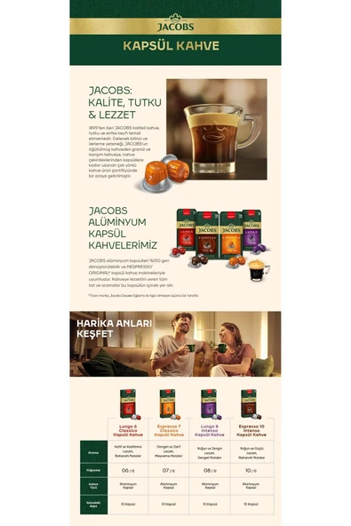 Jacobs Lungo 6 Classico Kapsül Kahve 30 Kapsül - Resim 7