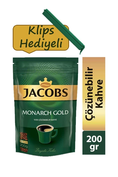 Jacobs Monarch Gold Kahve 200 gr + Klips Hediyeli ürün görseli 1