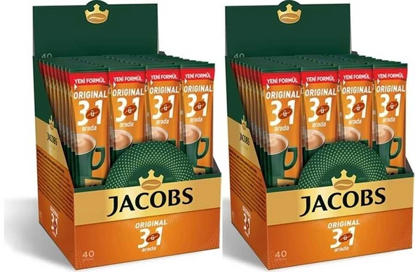 Jacobs 3ü1 Arada Kahve 80 adet (40x2 Paket) ürün görseli 1