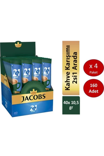 Jacobs 2si1 Arada 160 Adet Stick Kahve (40 x 4 Paket) ürün görseli 1
