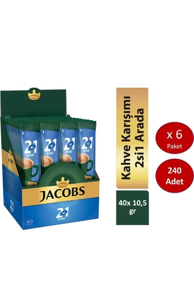 Jacobs 2si1 Arada 240 Adet Stick Kahve (40 x 6 Paket) ürün görseli 1