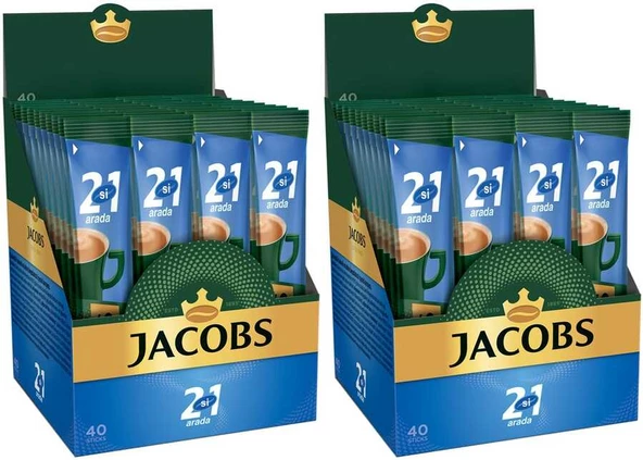 Jacobs 2si1 Arada Kahve 80 adet (40 x 2 Paket) ürün görseli 1