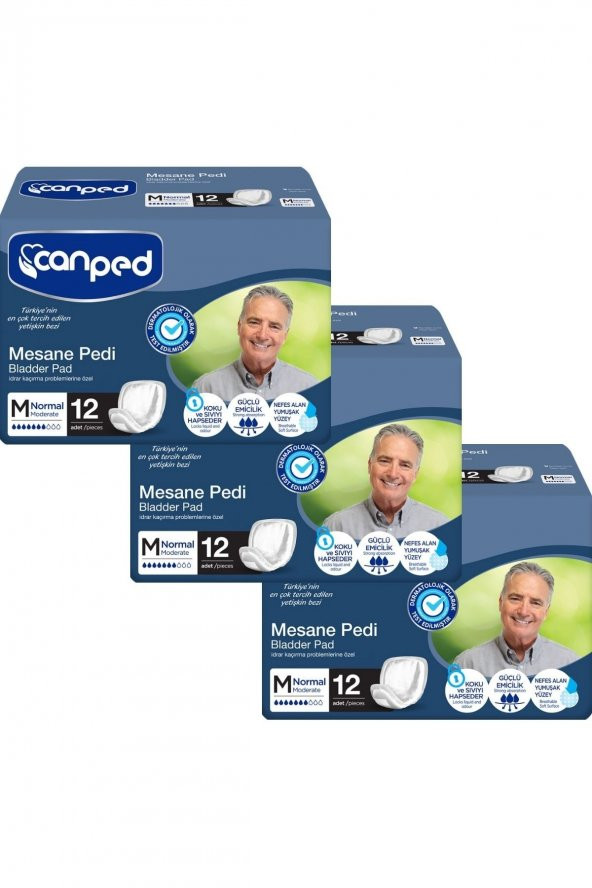 Canped Mesane Pedi Erkek M Beden . 3'lü Paket. Paket Içi 12 Adet Vardır. ürün görseli 1
