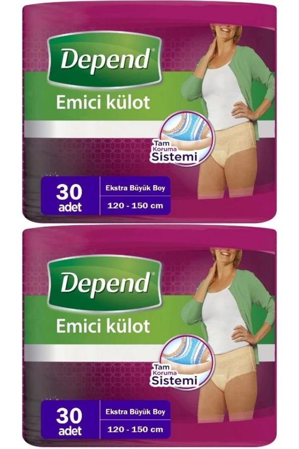 Depend Emici Külot Hasta Bezi Xl - Extra Büyük Kadın 60 Adet (2pk*30) ürün görseli 1