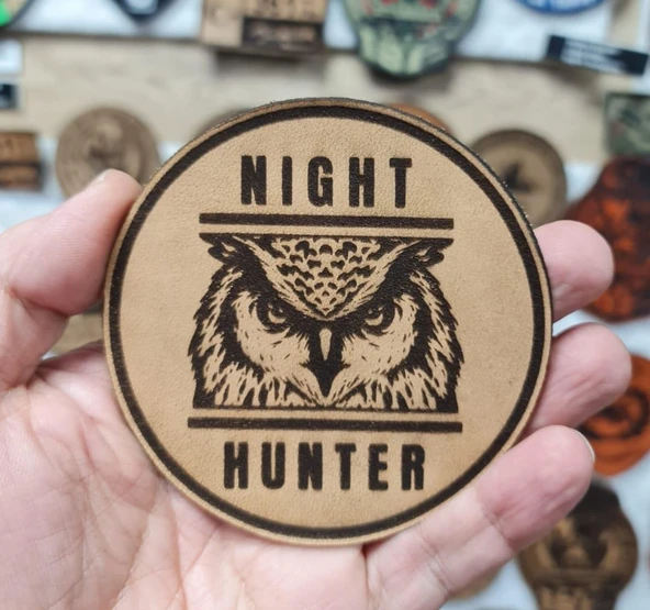 BAYKUŞ Night Hunter- Deri PEÇ - Arma - Askeri Patch - Resim 2