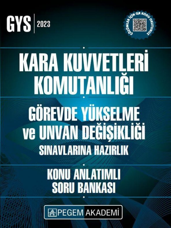 2023 Kara Kuvvetleri Komutanlığı Görevde Yükselme ve Unvan Değişikliği Konu Anl Soru Bankası Pegem ürün görseli 1