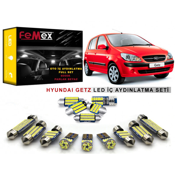 Hyundai Getz LED İç Aydınlatma Ampul Seti FEMEX Parlak Beyaz ürün görseli 1
