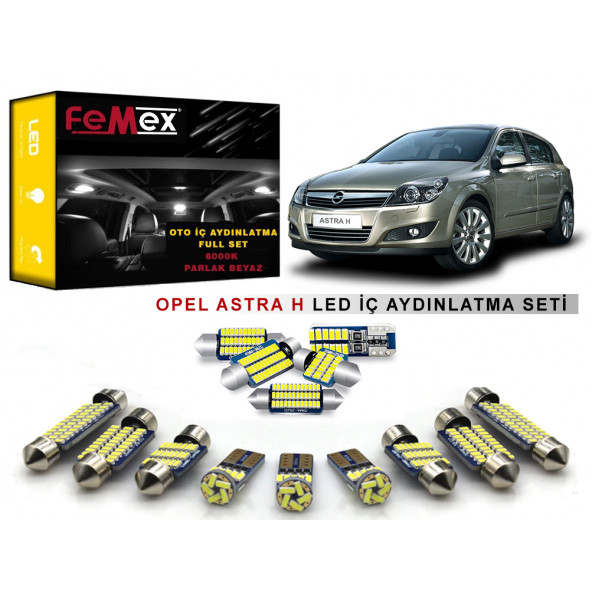 Opel Astra H LED İç Aydınlatma Ampul Seti FEMEX Parlak Beyaz ürün görseli 1