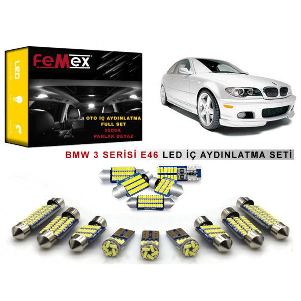 BMW E46 3 Serisi LED İç Aydınlatma Ampul Seti FEMEX Parlak Beyaz ürün görseli 1