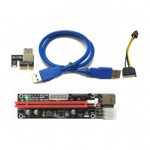 Riser Kart VER009S USB 3.0 Pcie X1 To X16 A76 ürün görseli 1