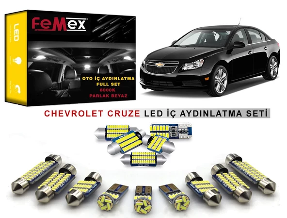 Chevrolet Cruze LED İç Aydınlatma Ampul Seti FEMEX Parlak Beyaz ürün görseli 1