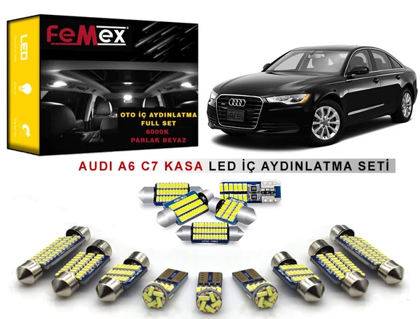 Audi A6 C7 Kasa LED İç Aydınlatma Ampul Seti FEMEX Parlak Beyaz ürün görseli 1