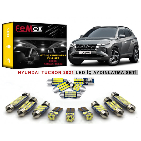 Hyundai Tucson 2021 Sonrası LED İç Aydınlatma Ampul Seti FEMEX Parlak Beyaz ürün görseli 1
