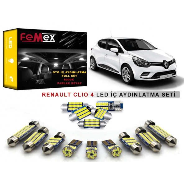 Renault Clio 4 LED İç Aydınlatma Ampul Seti FEMEX Parlak Beyaz ürün görseli 1