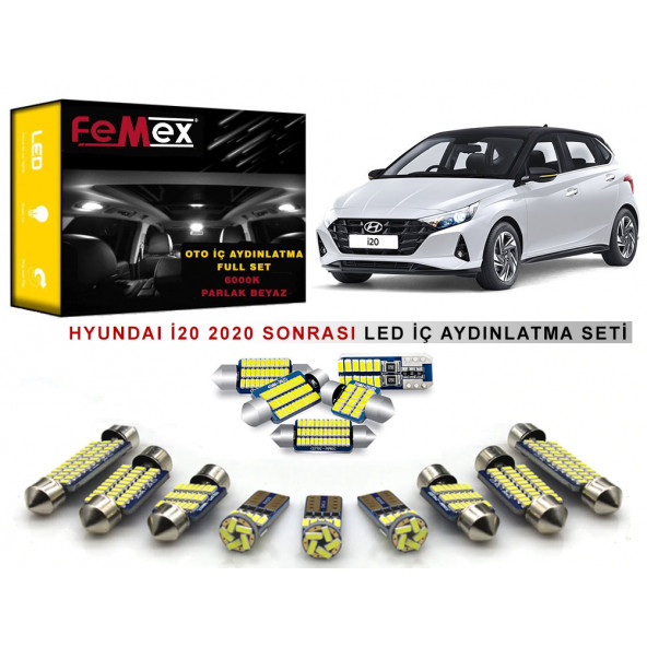 Hyundai i20 2021 LED İç Aydınlatma Ampul Seti FEMEX Parlak Beyaz ürün görseli 1