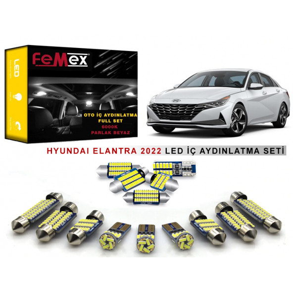 Hyundai Elantra 2022 LED İç Aydınlatma Ampul Seti FEMEX Parlak Beyaz ürün görseli 1