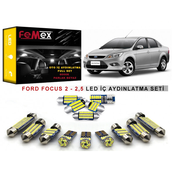 Ford Focus 2 -2,5 LED İç Aydınlatma Ampul Seti FEMEX Parlak Beyaz ürün görseli 1