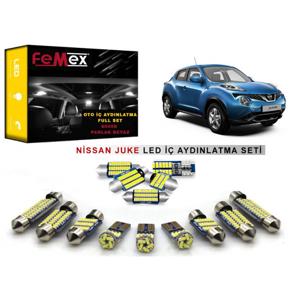 Nissan Juke LED İç Aydınlatma Ampul Seti FEMEX Parlak Beyaz ürün görseli 1