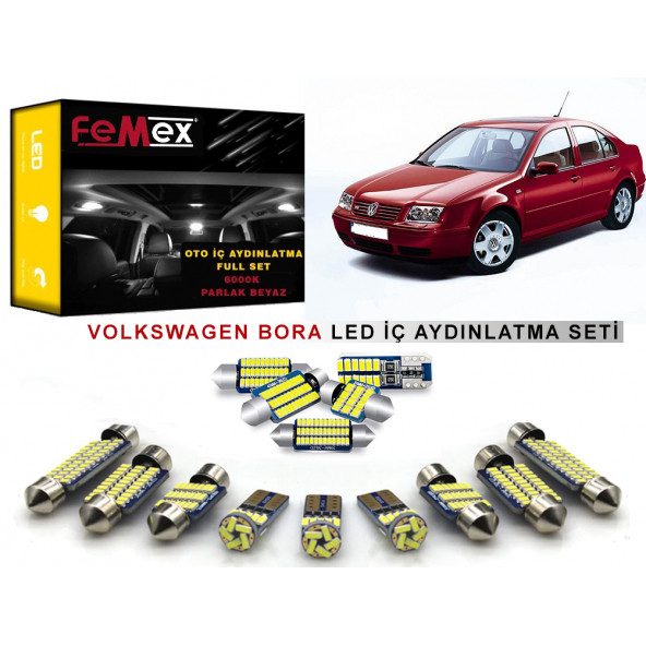 VW Bora Araçlar için LED İç Aydınlatma Ampul Seti FEMEX Parlak Beyaz ürün görseli 1