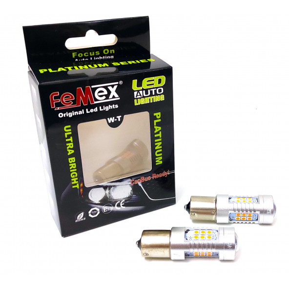 FEMEX Platinum P21W 1156 Tek Duy Led Ampul Koyu Turuncu Mercekli ürün görseli 1
