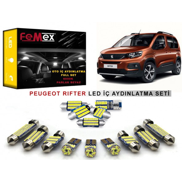Peugeot Rifter Araçlar için LED İç Aydınlatma Ampul Seti FEMEX Parlak Beyaz ürün görseli 1