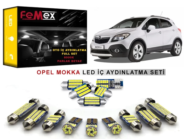 Opel Mokka LED İç Aydınlatma Ampul Seti FEMEX Parlak Beyaz ürün görseli 1