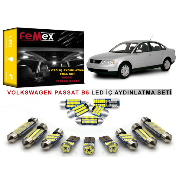 Volkswagen Passat B5 LED İç Aydınlatma Ampul Seti FEMEX Parlak Beyaz ürün görseli 1