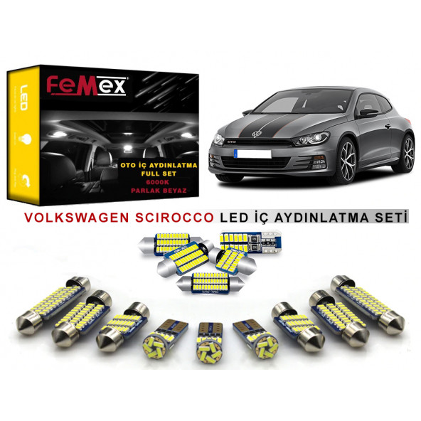 Volkswagen Scirocco LED İç Aydınlatma Ampul Seti FEMEX Parlak Beyaz ürün görseli 1