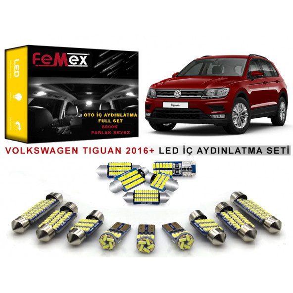 Volkswagen Tiguan 2016+ LED İç Aydınlatma Ampul Seti FEMEX Parlak Beyaz ürün görseli 1