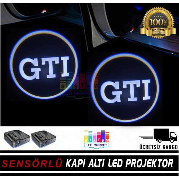 Volkswagen GTI Pilli Yapıştırmalı Kapı Altı Led Logo ürün görseli 1