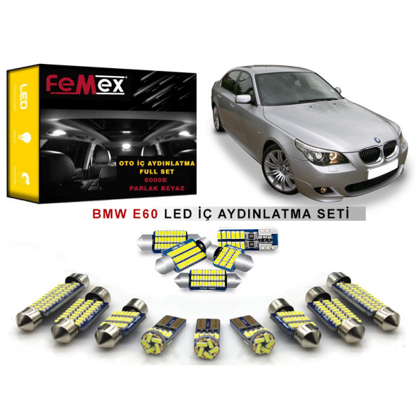 BMW E60 5 Serisi LED İç Aydınlatma Ampul Seti FEMEX Parlak Beyaz ürün görseli 1