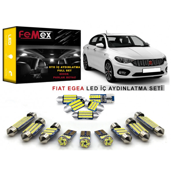 Fiat Egea LED İç Aydınlatma Ampul Seti FEMEX Parlak Beyaz ürün görseli 1