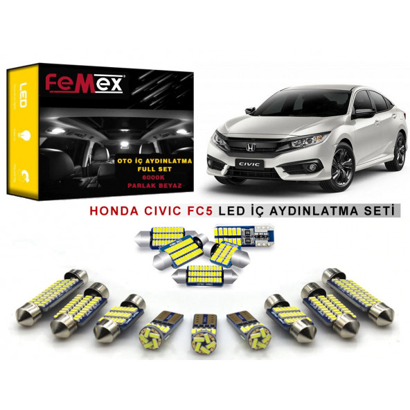 Honda Civic FC5 LED İç Aydınlatma Ampul Seti FEMEX Parlak Beyaz ürün görseli 1