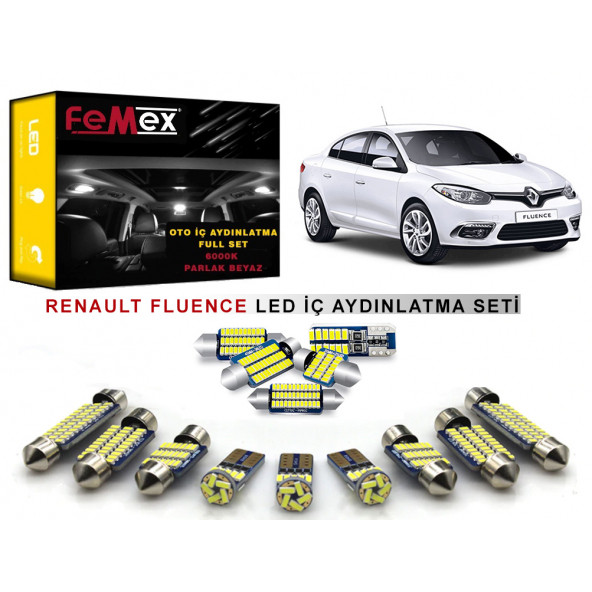 Renault Fluence LED İç Aydınlatma Ampul Seti FEMEX Parlak Beyaz ürün görseli 1