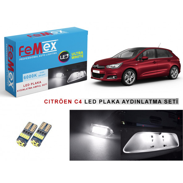Citröen C4 Led Plaka Aydınlatma Ampulu FEMEX Premium T10 ürün görseli 1